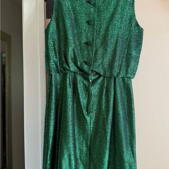 Vintage Green Sleeveless Dress - Picture 3 of 3